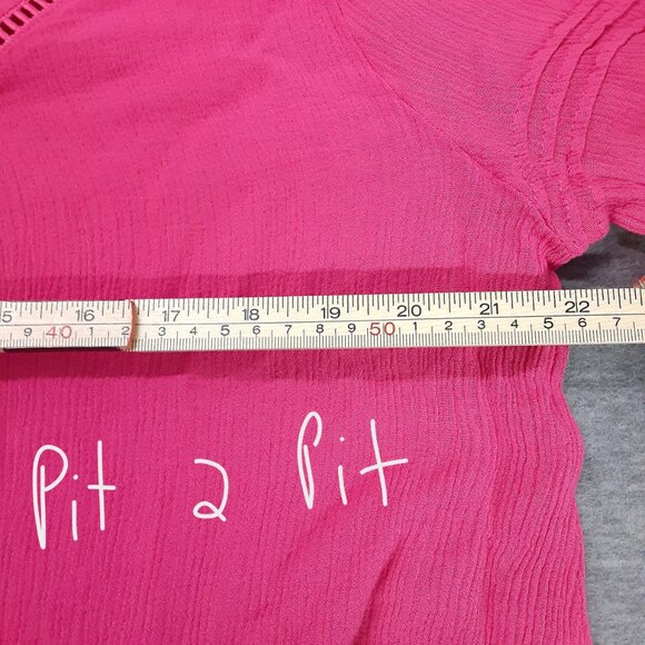 Cato Womans Pullover Top Size XL, Pink, Long Sleeve, Elastic Cuff Rayon Blend - Picture 7 of 8